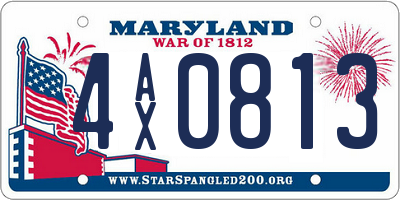 MD license plate 4AX0813