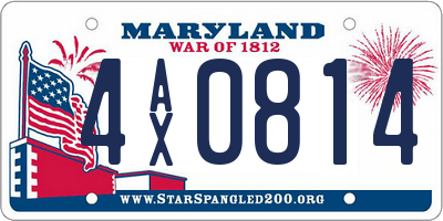 MD license plate 4AX0814