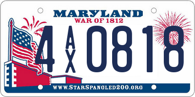 MD license plate 4AX0818