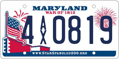 MD license plate 4AX0819