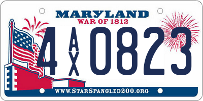 MD license plate 4AX0823