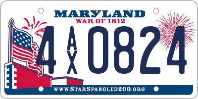 MD license plate 4AX0824