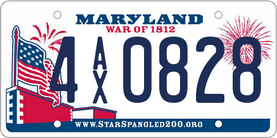 MD license plate 4AX0828