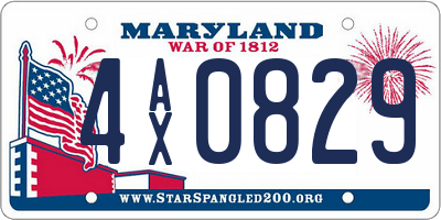 MD license plate 4AX0829