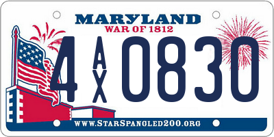 MD license plate 4AX0830