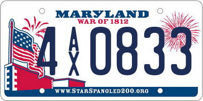 MD license plate 4AX0833