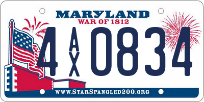 MD license plate 4AX0834