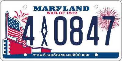MD license plate 4AX0847