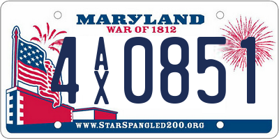 MD license plate 4AX0851