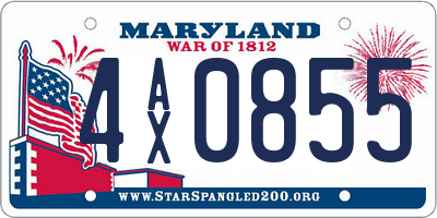 MD license plate 4AX0855
