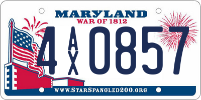 MD license plate 4AX0857