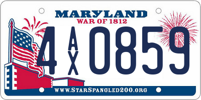 MD license plate 4AX0859