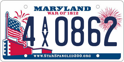 MD license plate 4AX0862