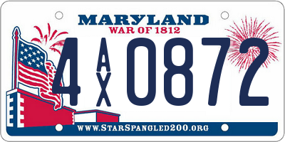 MD license plate 4AX0872