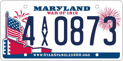 MD license plate 4AX0873
