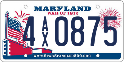 MD license plate 4AX0875