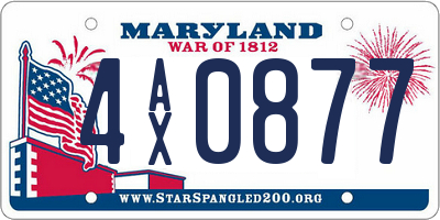 MD license plate 4AX0877