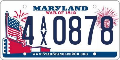 MD license plate 4AX0878