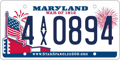 MD license plate 4AX0894