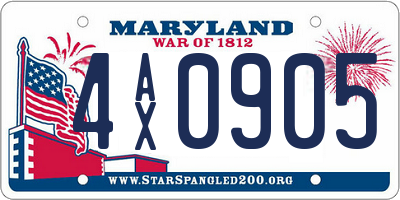 MD license plate 4AX0905