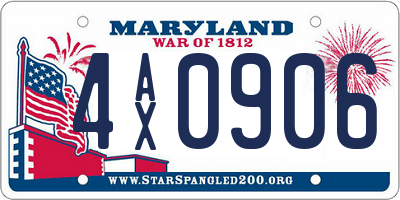 MD license plate 4AX0906