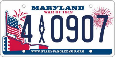 MD license plate 4AX0907