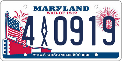 MD license plate 4AX0919