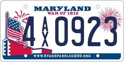 MD license plate 4AX0923
