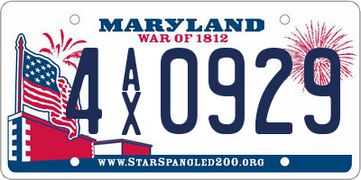 MD license plate 4AX0929