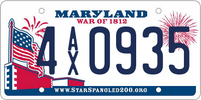 MD license plate 4AX0935
