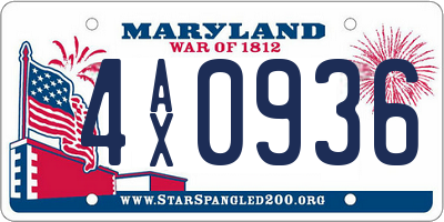 MD license plate 4AX0936