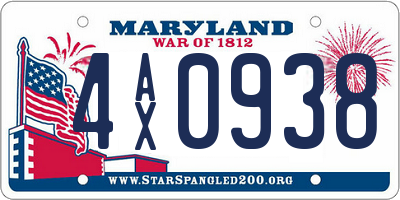 MD license plate 4AX0938