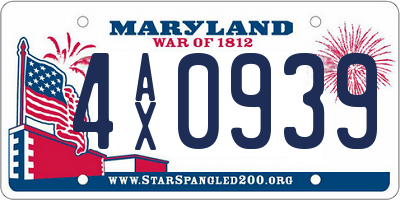 MD license plate 4AX0939