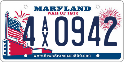 MD license plate 4AX0942