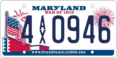 MD license plate 4AX0946