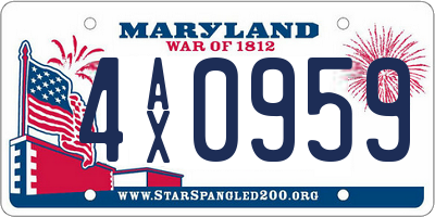 MD license plate 4AX0959
