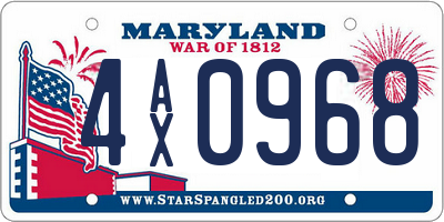 MD license plate 4AX0968