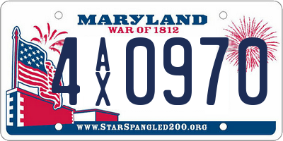 MD license plate 4AX0970