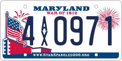 MD license plate 4AX0971