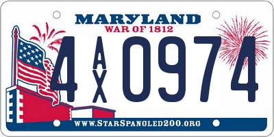 MD license plate 4AX0974
