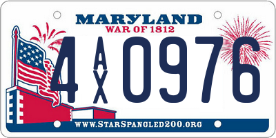MD license plate 4AX0976