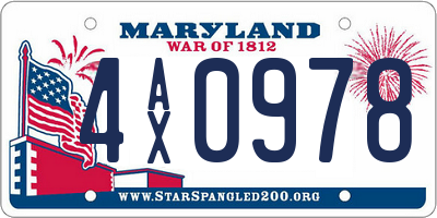 MD license plate 4AX0978