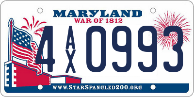 MD license plate 4AX0993