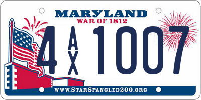 MD license plate 4AX1007