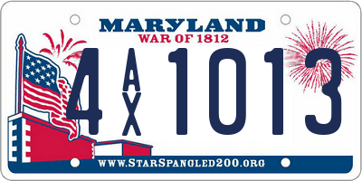 MD license plate 4AX1013