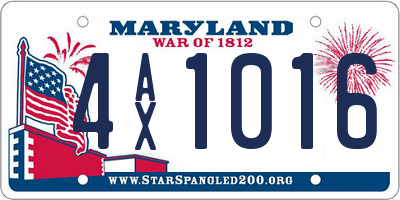 MD license plate 4AX1016