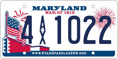 MD license plate 4AX1022