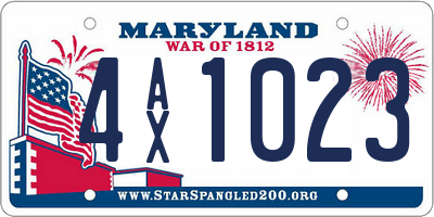 MD license plate 4AX1023