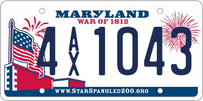MD license plate 4AX1043