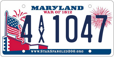 MD license plate 4AX1047